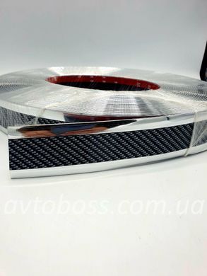 Молдинг лента Карбон ХРОМ 4D Тюнинг Универсальная Защитная лента для кузова порогов багажника Цена за 1М