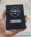 Кожаная обложка для автодокументов с логотипом TOYOTA и гос. номером авто ребристая кожа с черной ниткою