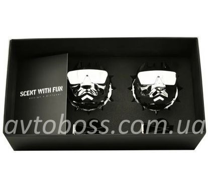 Ароматизатор повітря в авто пітбуль Pitbull Black Dog срібний 2 шт. на решітку воздуховода освіжувач на дефлектор