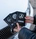 Кожаная обложка для автодокументов с логотипом и гос. номером авто ребристая кожа с черной ниткою
