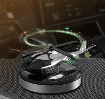 Автомобильный ароматизатор вертолет на солнечной батарее Подарочная упаковка многоразовий Серебро