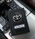 Кожаная обложка для автодокументов с логотипом TOYOTA и гос. номером авто натуральная кожа