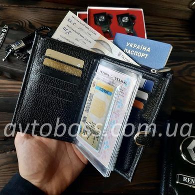 Портмоне для автодокументів і грошей Шкіряна обкладинка з логотипом MERCEDES та держ. номером авто