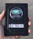 Кожаная обложка для автодокументов Land Rover с логотипом и гос. номером авто ребристая кожа с желтой ниткою