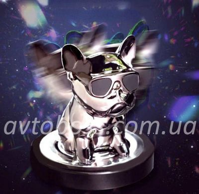 Ароматизатор в авто на торпеду Bulldog чорний із головою що хитається в подарунковій упаковці