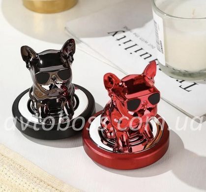 Ароматизатор в авто на торпеду Bulldog червоний із головою що хитається в подарунковій упаковці