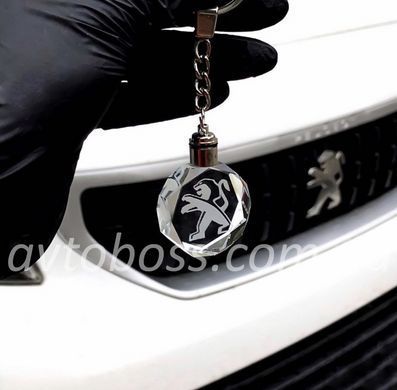 Брелок Кристал PEUGEOT с подсветкою логотипа Авто