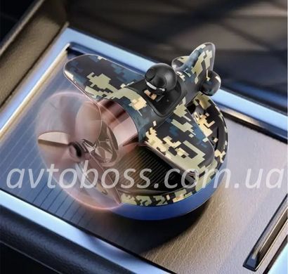 Ароматизатор в авто самолетик с пилотом на солнечной батарее Зелений Камуфляж