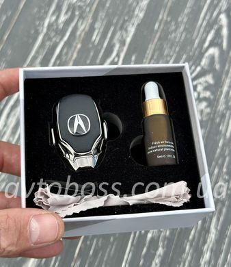 Ароматизатор воздуха в авто с логотопом ACURA ХРОМ Автопарфюм премиум сегмент подарочная упаковка
