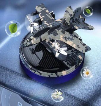 Автомобильный ароматизатор камуфляжный самолет истребитель на солнечной батарее PIXEL BLACK