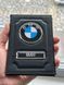 Кожаная обложка для автодокументов с логотипом BMW и гос. номером авто ребристая кожа с черной ниткою