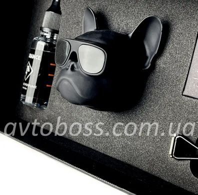 Ароматизатор повітря в авто Бульдог Black BulDog чорний матовий на решітку воздуховода освіжувач на дефлектор