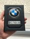 Шкіряна обкладинка для автодокументів із логотипом BMW і держ. номером авто ребриста шкіра з чорною ниткою
