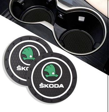 Антискользящий коврик в подстаканник SKODA