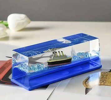 Плавающий Корабль Титаник и Айсберг Уникальное украшение Антистресс игрушка Кораблик Титаник в колбе