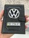 Портмоне для автодокументів і грошей Шкіряна обкладинка з логотипом VOLKSWAGEN та держ. номером авто